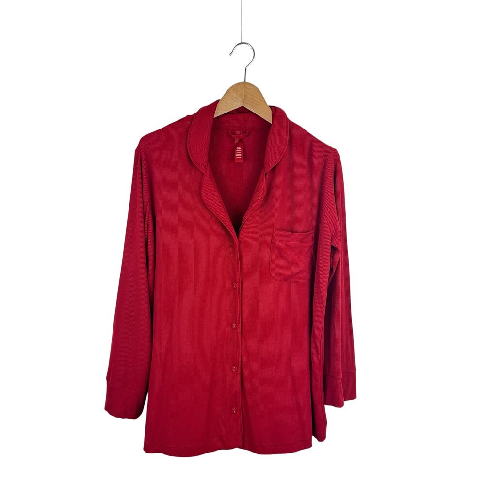 Skims Ribbed Jersey Pajama Top